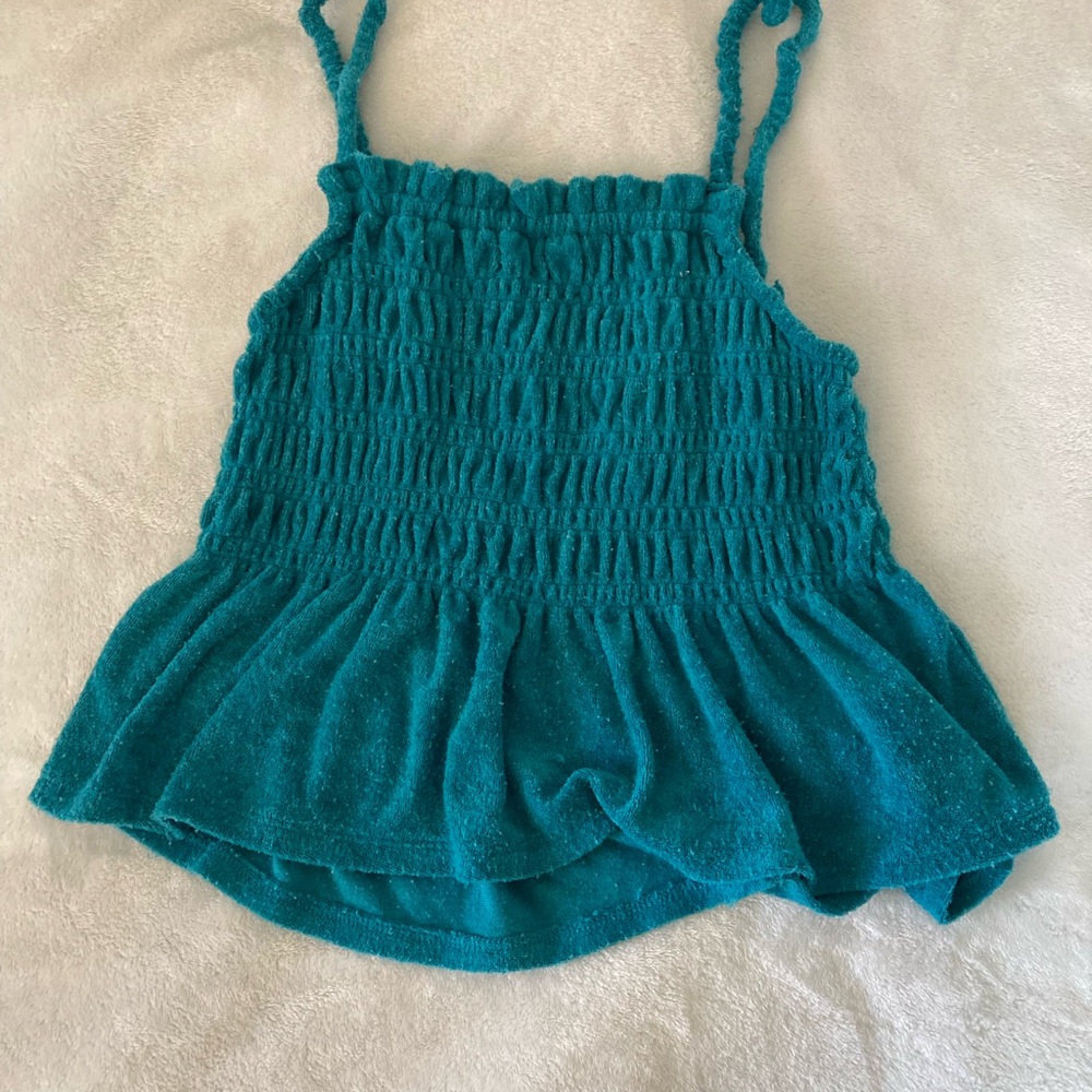 SO Blue Smocked Camisole with Adjustable Straps